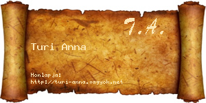 Turi Anna névjegykártya